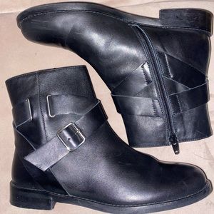 Black Leather Ankle Boots Made in Italy